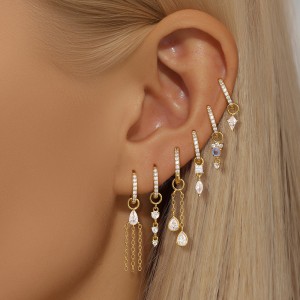 925 Sterling Silver Zirconia Earring Pendant 90100045