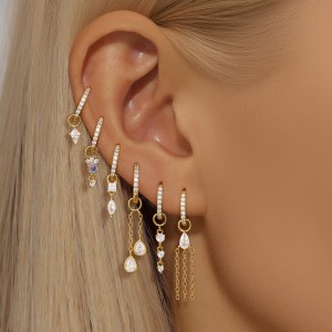 925 Sterling Silver Zirconia Earring Pendant 90100045