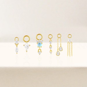 925 Sterling Silver Zirconia Earring Pendant 90100045