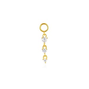 925 Sterling Silver Zirconia Earring Pendant 90100046