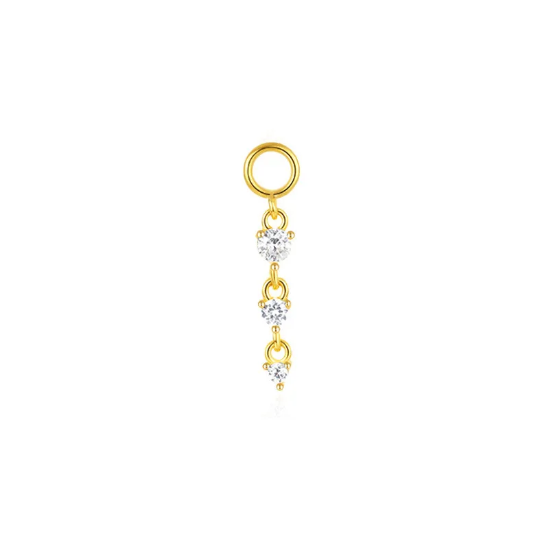 925 Sterling Silver Zirconia Earring Pendant 90100046