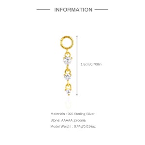 925 Sterling Silver Zirconia Earring Pendant 90100046