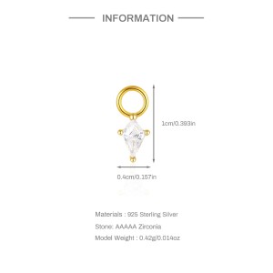 925 Sterling Silver Zirconia Earring Pendant 90100047