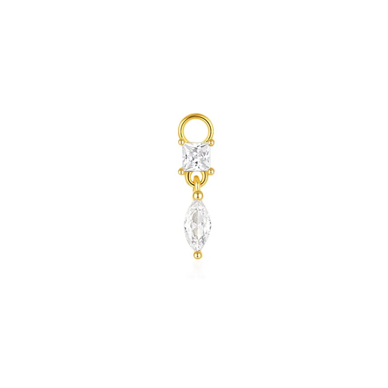 925 Sterling Silver Zirconia Earring Pendant 90100049