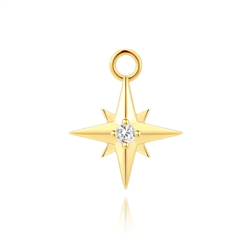 925 Sterling Silver Zirconia Star Earring Pendant 90100050