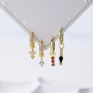 925 Sterling Silver Zirconia Earring Pendant 90100052