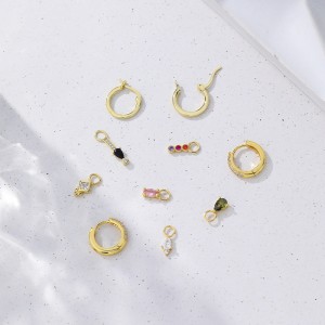 925 Sterling Silver Zirconia Earring Pendant 90100052