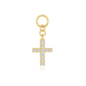 925 Sterling Silver Zirconia Cross Earring Pendant 90100053