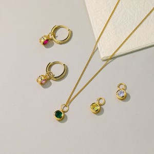 925 Sterling Silver Zirconia Earring Necklace Pendant 90100054