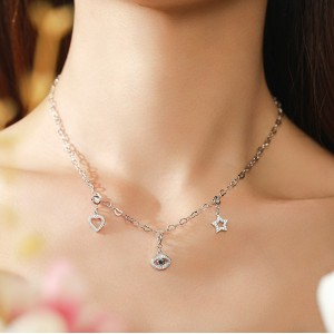 925 Sterling Silver Devil Eyes Pendant 90200033