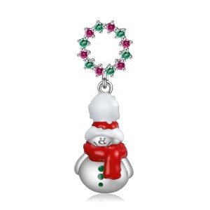 Sterling Silver Zirconia Snowman Pendants 90200050 Sterling Silver Zirconia Snowman Pendants 90200050