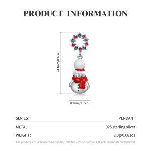 Sterling Silver Zirconia Snowman Pendants 90200050 Sterling Silver Zirconia Snowman Pendants 90200050