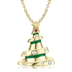 Sterling Silver Zirconia Christmas Tree Pendants 90200051 Sterling Silver Zirconia Christmas Tree Pendants 90200051