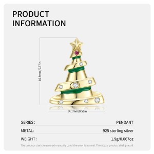 Sterling Silver Zirconia Christmas Tree Pendants 90200051 Sterling Silver Zirconia Christmas Tree Pendants 90200051