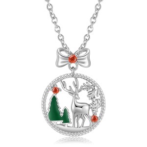 Sterling Silver Zirconia Christmas Pendants 90200052 Sterling Silver Zirconia Christmas Pendants 90200052