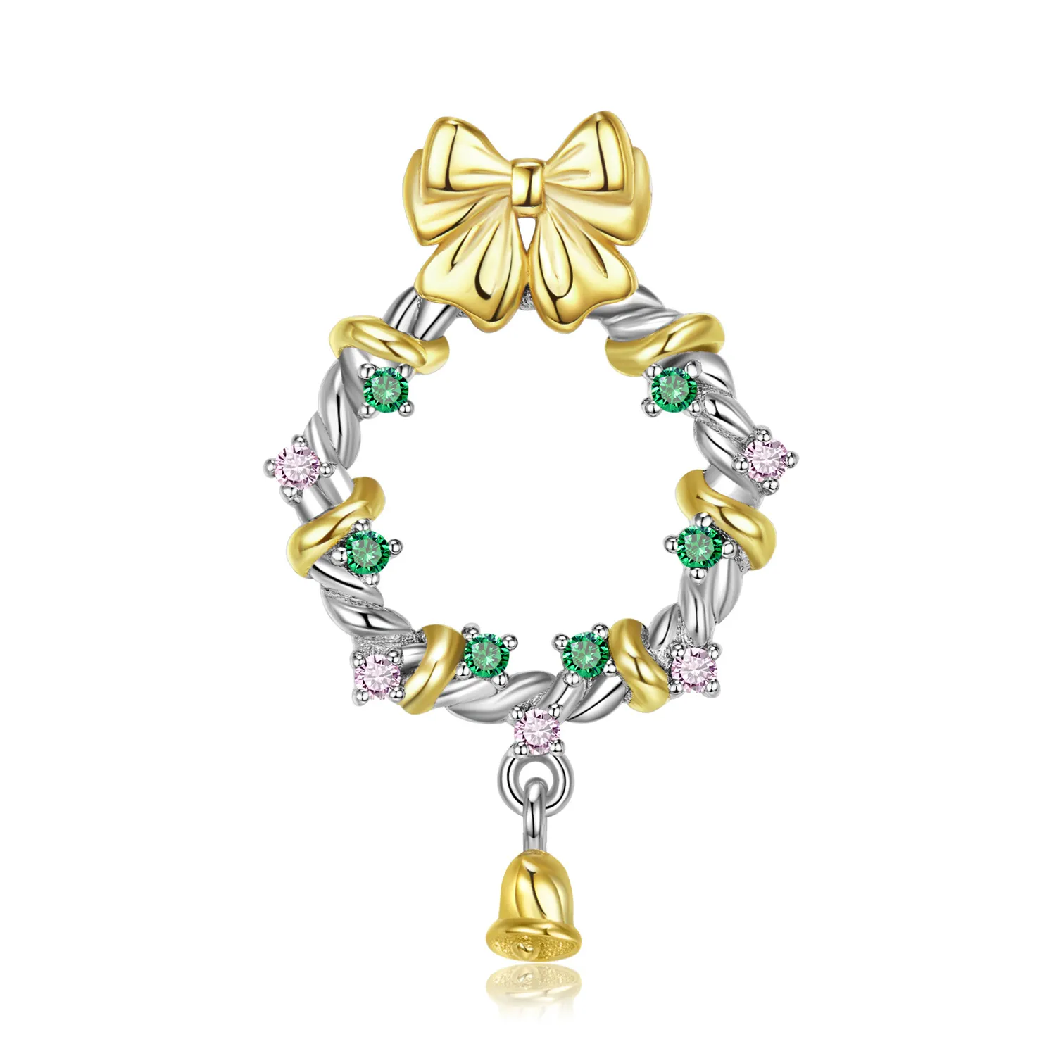 Sterling Silver Crystal Christmas Wreath Pendants 90200058 Sterling Silver Crystal Christmas Wreath Pendants 90200058