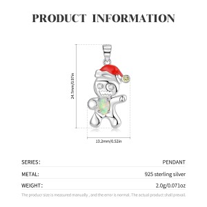 Sterling Silver Snow Gingerbread Man Pendants 90200062