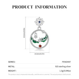 Sterling Silver Christmas Snowflake Pendants 90200064