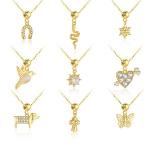 925 Sterling Silver Unique DIY Animal Birds Heart Pendant 90200091