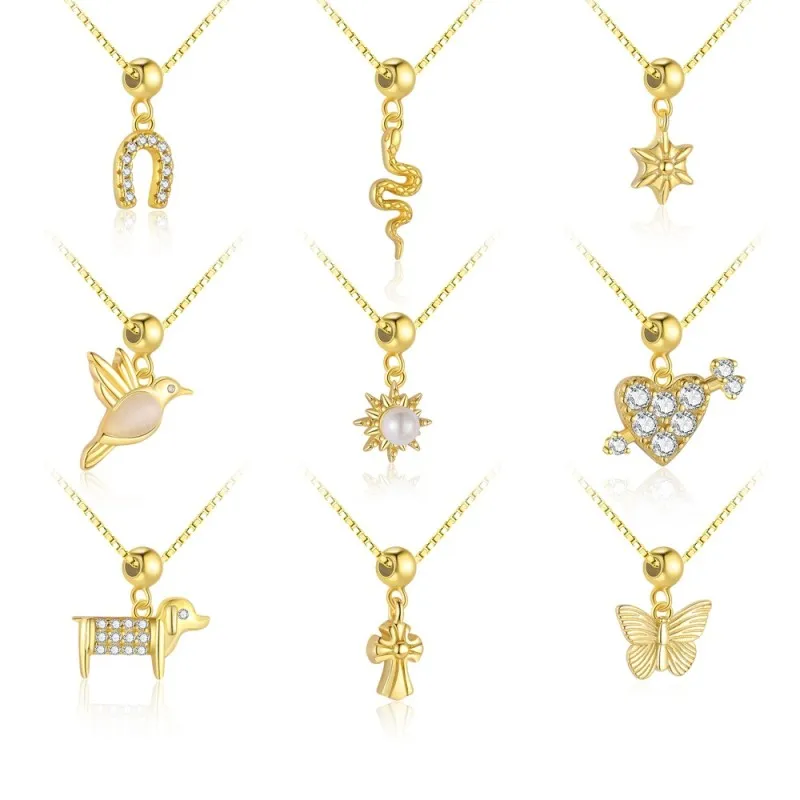 925 Sterling Silver Unique DIY Animal Birds Heart Pendant 90200091