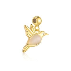 925 Sterling Silver Unique DIY Animal Birds Heart Pendant 90200091