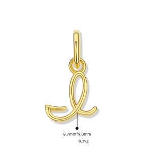 925 Sterling Silver Gold Tone Letter A to Z Pendant 90200092 925 Sterling Silver Gold Tone Letter A to Z Pendant 90200092