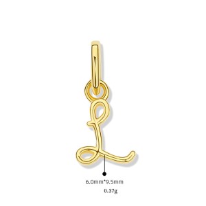 925 Sterling Silver Gold Tone Letter A to Z Pendant 90200092 925 Sterling Silver Gold Tone Letter A to Z Pendant 90200092