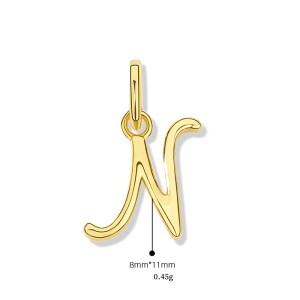 925 Sterling Silver Gold Tone Letter A to Z Pendant 90200092 925 Sterling Silver Gold Tone Letter A to Z Pendant 90200092