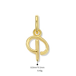 925 Sterling Silver Gold Tone Letter A to Z Pendant 90200092 925 Sterling Silver Gold Tone Letter A to Z Pendant 90200092