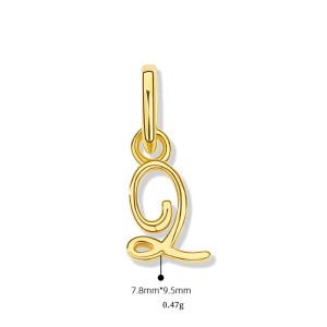 925 Sterling Silver Gold Tone Letter A to Z Pendant 90200092 925 Sterling Silver Gold Tone Letter A to Z Pendant 90200092