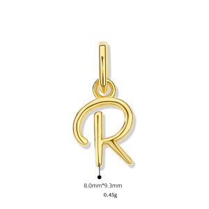 925 Sterling Silver Gold Tone Letter A to Z Pendant 90200092 925 Sterling Silver Gold Tone Letter A to Z Pendant 90200092