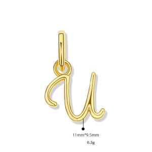 925 Sterling Silver Gold Tone Letter A to Z Pendant 90200092 925 Sterling Silver Gold Tone Letter A to Z Pendant 90200092