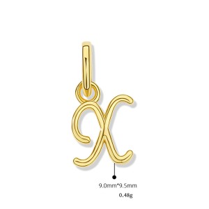 925 Sterling Silver Gold Tone Letter A to Z Pendant 90200092 925 Sterling Silver Gold Tone Letter A to Z Pendant 90200092