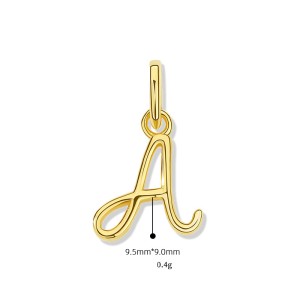 925 Sterling Silver Gold Tone Letter A to Z Pendant 90200092 925 Sterling Silver Gold Tone Letter A to Z Pendant 90200092
