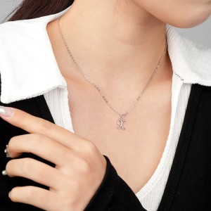 925 Sterling Silver Silver Tone Letter A to Z Pendant 90200093