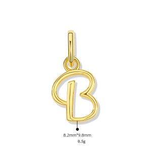 925 Sterling Silver Gold Tone Letter A to Z Pendant 90200092 925 Sterling Silver Gold Tone Letter A to Z Pendant 90200092