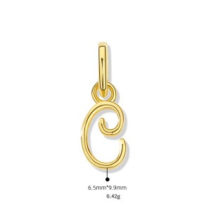 925 Sterling Silver Gold Tone Letter A to Z Pendant 90200092 925 Sterling Silver Gold Tone Letter A to Z Pendant 90200092