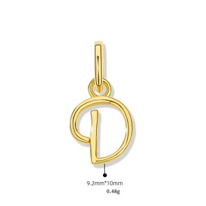 925 Sterling Silver Gold Tone Letter A to Z Pendant 90200092 925 Sterling Silver Gold Tone Letter A to Z Pendant 90200092