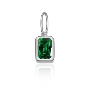 925 Sterling Silver Silver Tone Colorful Zirconia Birthstone Pendant 90200095