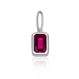 925 Sterling Silver Silver Tone Colorful Zirconia Birthstone Pendant 90200095