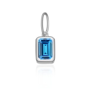 925 Sterling Silver Silver Tone Colorful Zirconia Birthstone Pendant 90200095
