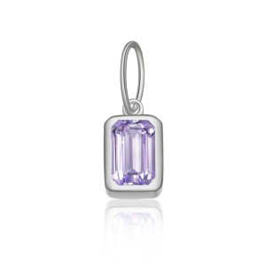 925 Sterling Silver Silver Tone Colorful Zirconia Birthstone Pendant 90200095