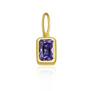 925 Sterling Silver Gold Tone Colorful Zirconia Birthstone Pendant 90200094
