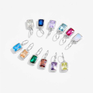 925 Sterling Silver Silver Tone Colorful Zirconia Birthstone Pendant 90200095