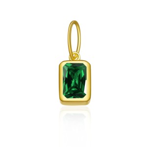 925 Sterling Silver Gold Tone Colorful Zirconia Birthstone Pendant 90200094