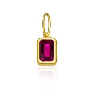 925 Sterling Silver Gold Tone Colorful Zirconia Birthstone Pendant 90200094