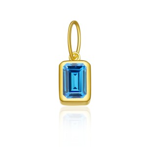 925 Sterling Silver Gold Tone Colorful Zirconia Birthstone Pendant 90200094