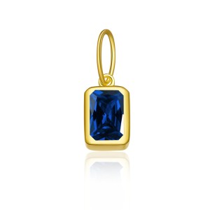 925 Sterling Silver Gold Tone Colorful Zirconia Birthstone Pendant 90200094