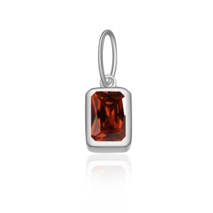925 Sterling Silver Silver Tone Colorful Zirconia Birthstone Pendant 90200095