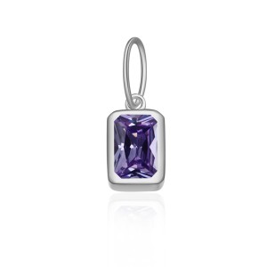925 Sterling Silver Silver Tone Colorful Zirconia Birthstone Pendant 90200095